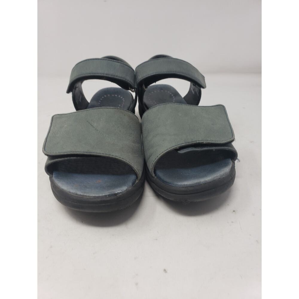 Hush Puppies Green US 7.5 W Leather Comfort Sandals Adjustable Straps